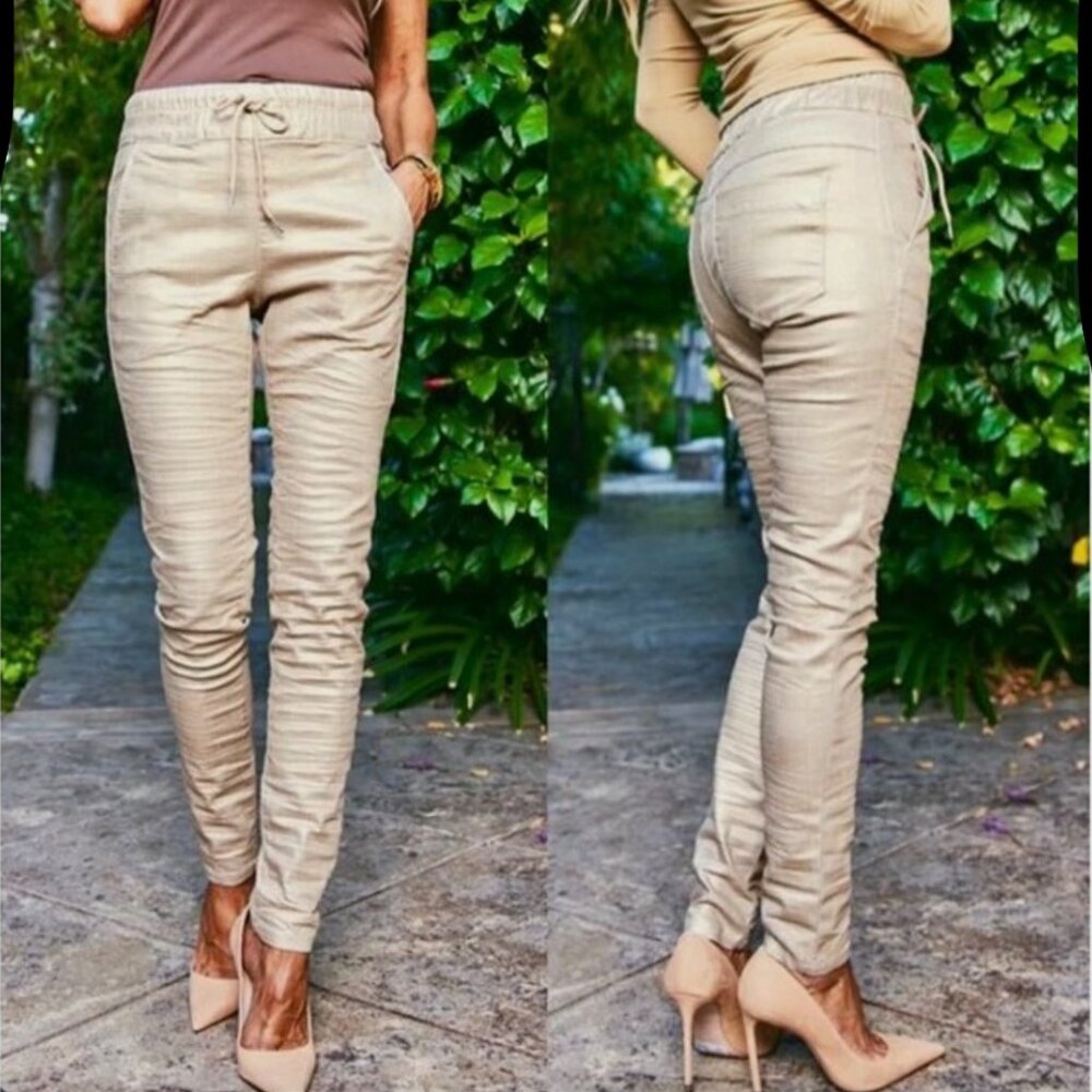 Bevy Flog SHELI drawstring waist straight leg PANTS